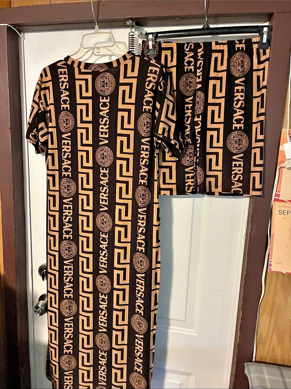 Versace Short Sleeve Tee Black & Orange Cotton Like New